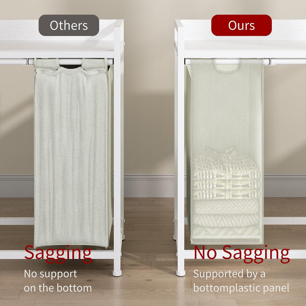 Herture Laundry Hampers with Shelf, Laundry Basket 4 Section, 4 x 15.87 Gal