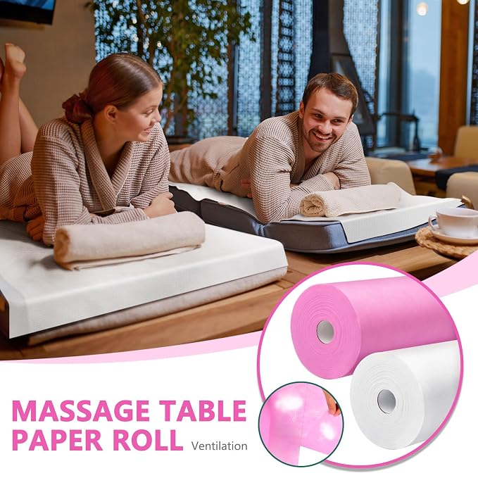 Tudomro 2 Roll Disposable Non Woven Bed Sheets 24 x 71 Inch Massage Table Paper - Image 6