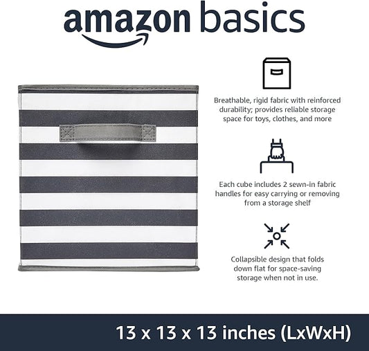 Amazon Basics Cube Organizer Storage Bins Handles, Collapsible Fabric - Image 2