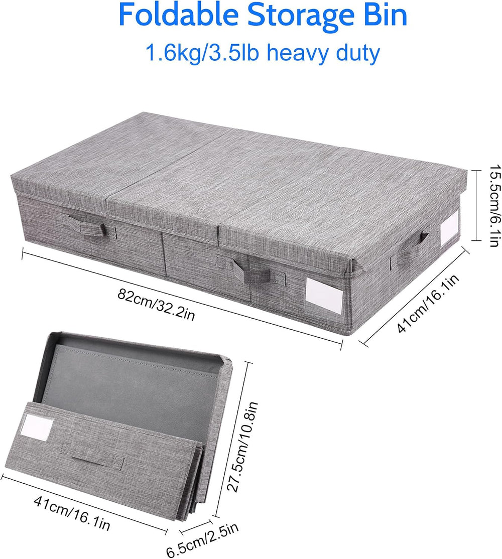 2 Pack Underbed Storage Containers Bin with Lids,32in Large Underbed Storage ...