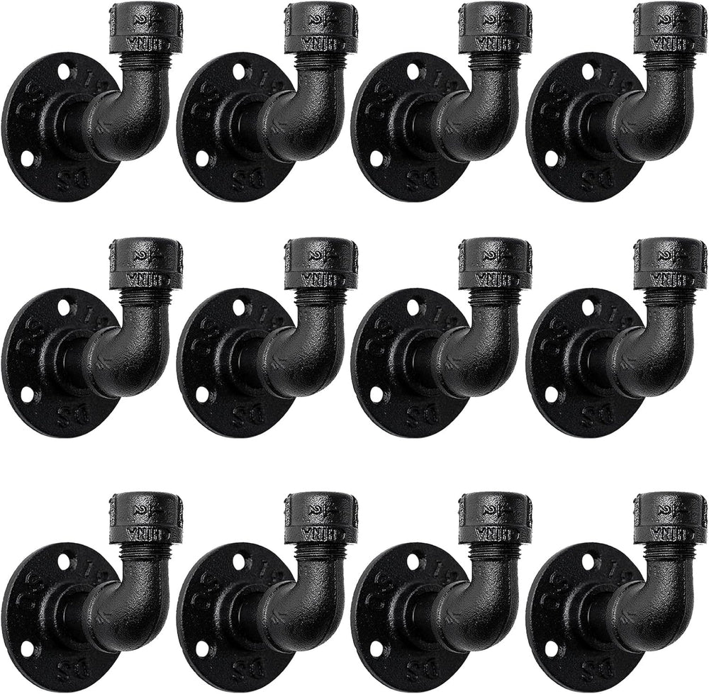 Bathroom Towel Hooks for Hanging 12 Pack Vintage Industrial Pipe Towel Holder...
