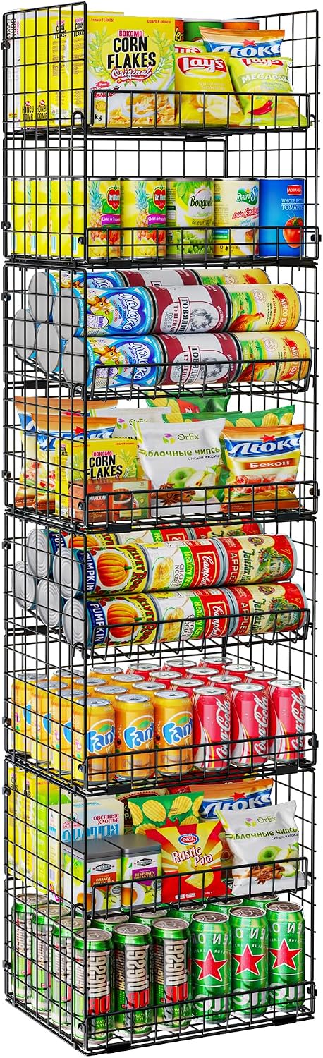 JKsmart 8-Tier XXL Stackable Wire Basket, Pantry Organizers and Storage
