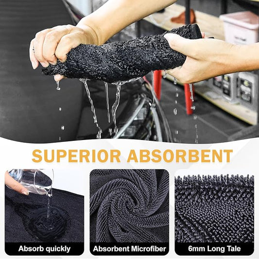 2-Pack Medium Size Microfiber Towels, 600GSM Ultra Absorbent Car Drying Towels - Image 2