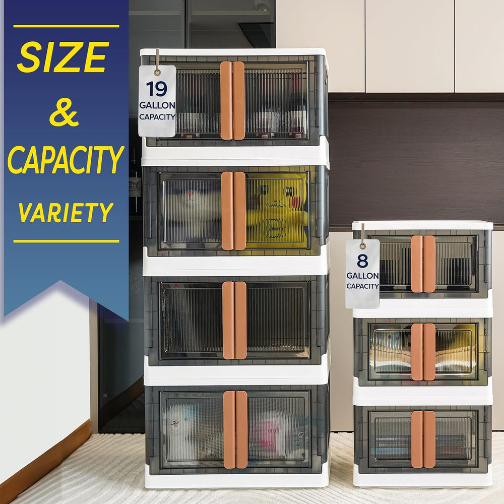 Stackable Storage Bins with Wheels - (3-Pack) - Stackable Storage Drawers - (...