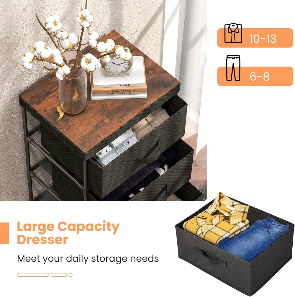 GOFLAME Fabric Dresser Set of 2 with 3 Drawers, Nightstand for Bedroom, Bedsi...