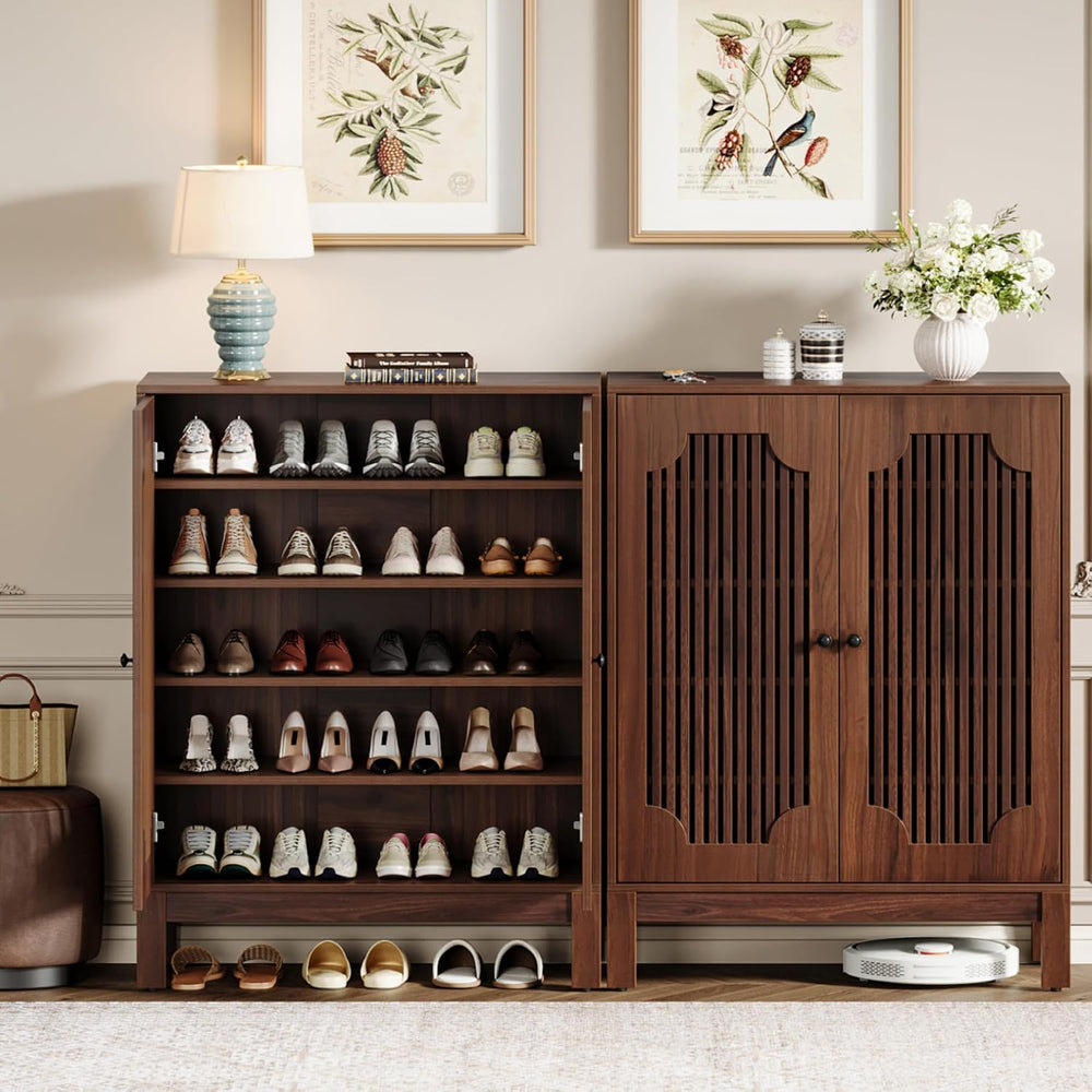 Tribesigns Shoe Cabinet with Doors, 5-Tier Shoe Storage Cabinet with Adjustab...