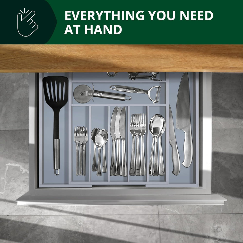 ROYAL CRAFT WOOD Luxury Bamboo Kitchen Drawer Organizer - Silverware Organize...