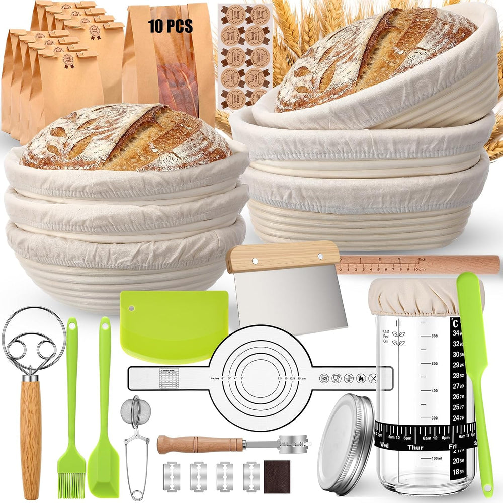 Nitial Sourdough Starter Kit with Proofing Baskets