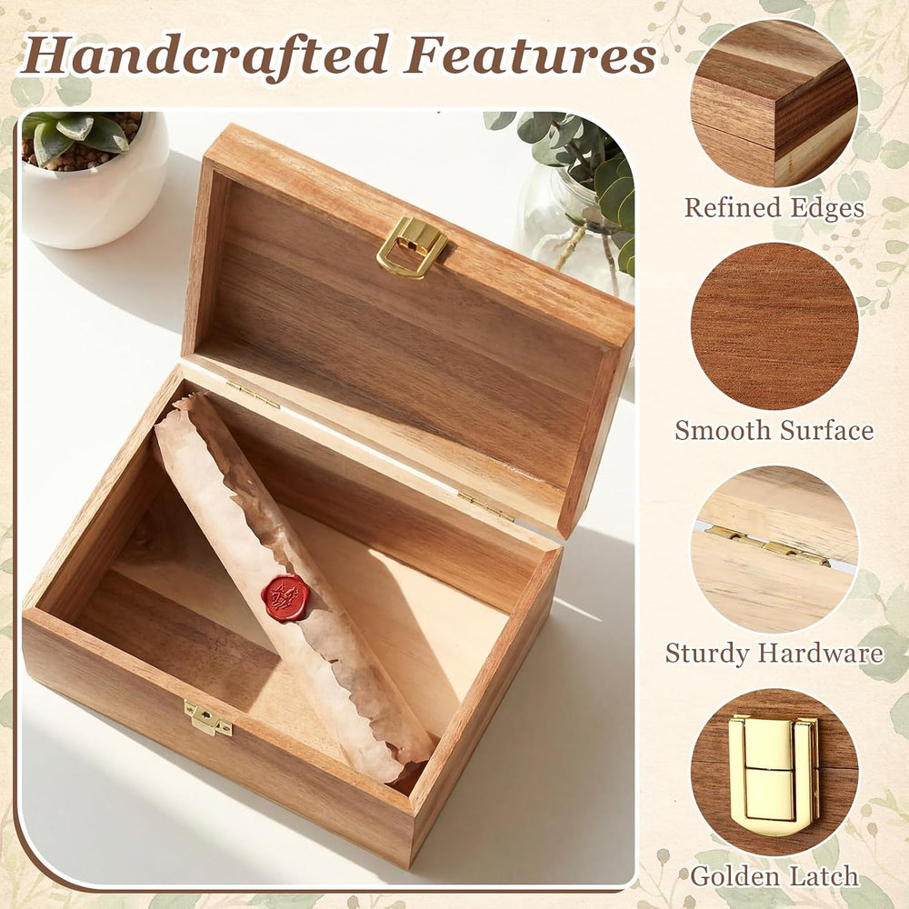 Novabright 3 Pack Wooden Keepsake Box, 3 Size Handmade Decorative Treasure Ch...