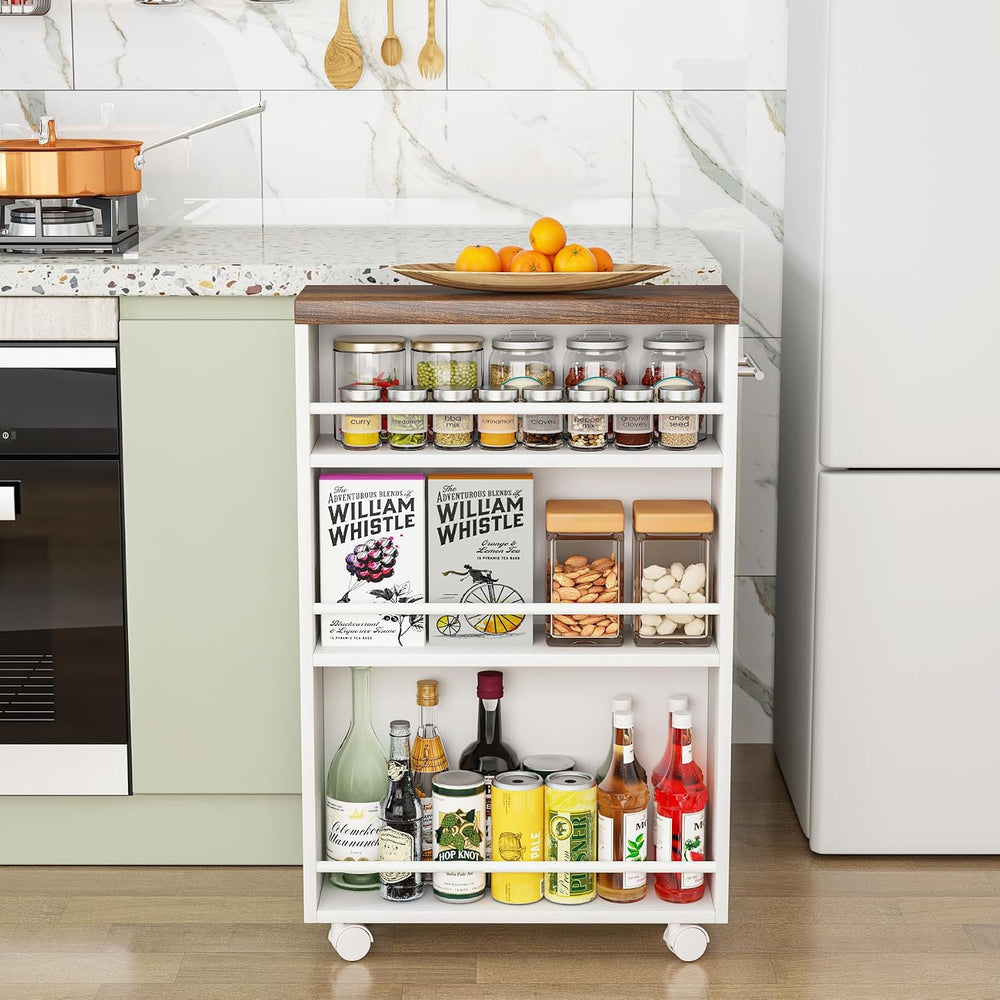 Tribesigns Slim Storage Cart, Rolling Narrow Kitchen Cart on Wheels for Small...