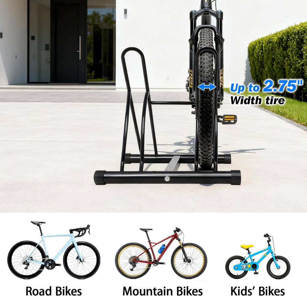 Bike Rack – Dual Bicycle Stand for Mountain, Road Bikes-Two Bike Parking Gara...