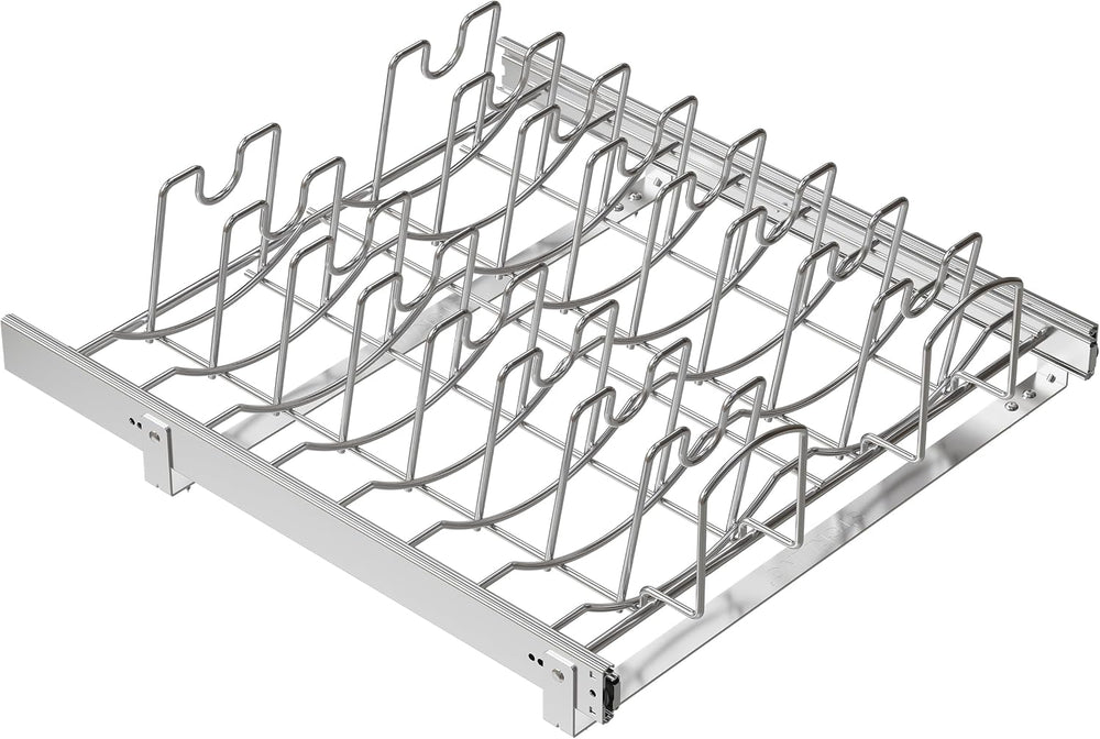 Slide Out Pot Lid Organizer Under Cabinet, Wire Dividers Kitchen Pull Out Pot...