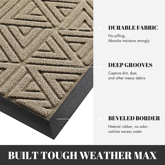 Yimobra Large Door Mat 36x24, All-Weather Waterproof Non-Slip Welcome Matt - Image 2