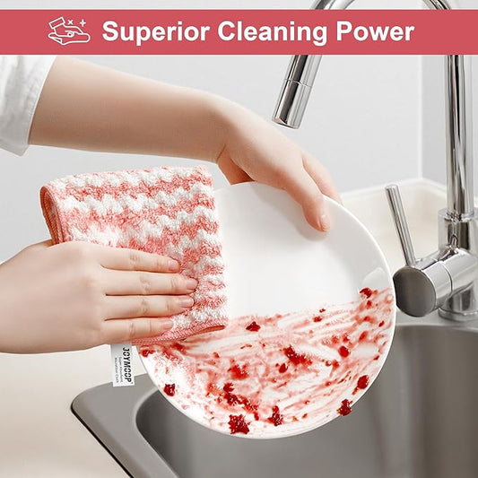 JOYMOOP 5 Pack Microfiber Cleaning Cloth, All-Purpose Microfiber Towels - Image 2