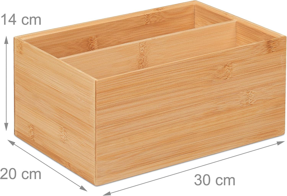 Relaxdays Storage Box, 2 Compartments, Stackable, Dimensions H x W x D: 14 x ...