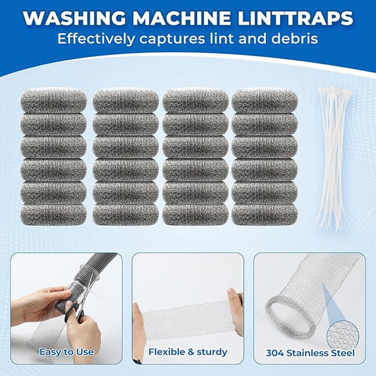 24 PCS Lint Traps, Stainless Steel Lint Catcher - Image 2