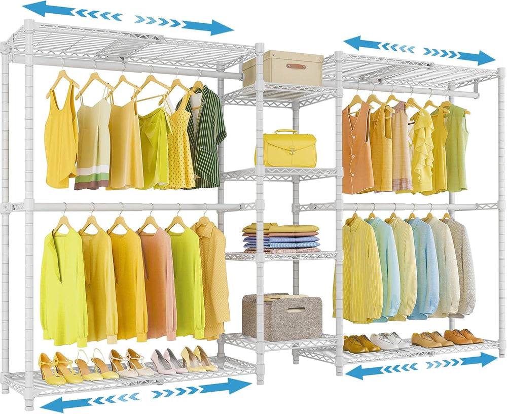 VIPEK X3 Expandable Heavy Duty Clothes Rack Closet Organizer System White
