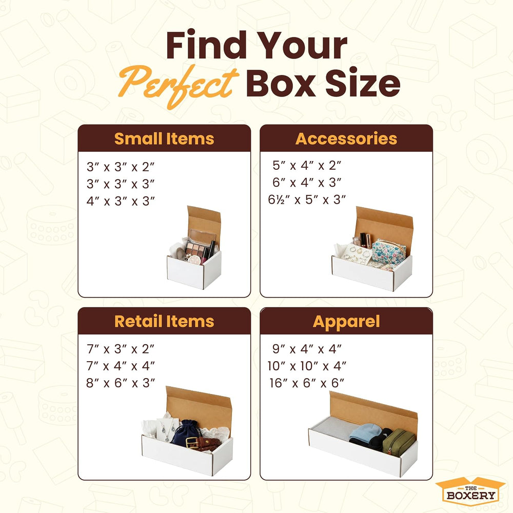 The Boxery Corrugated Mailers White Tuck Shipping Boxes (11 1/8 x 8 3/4 x 3)