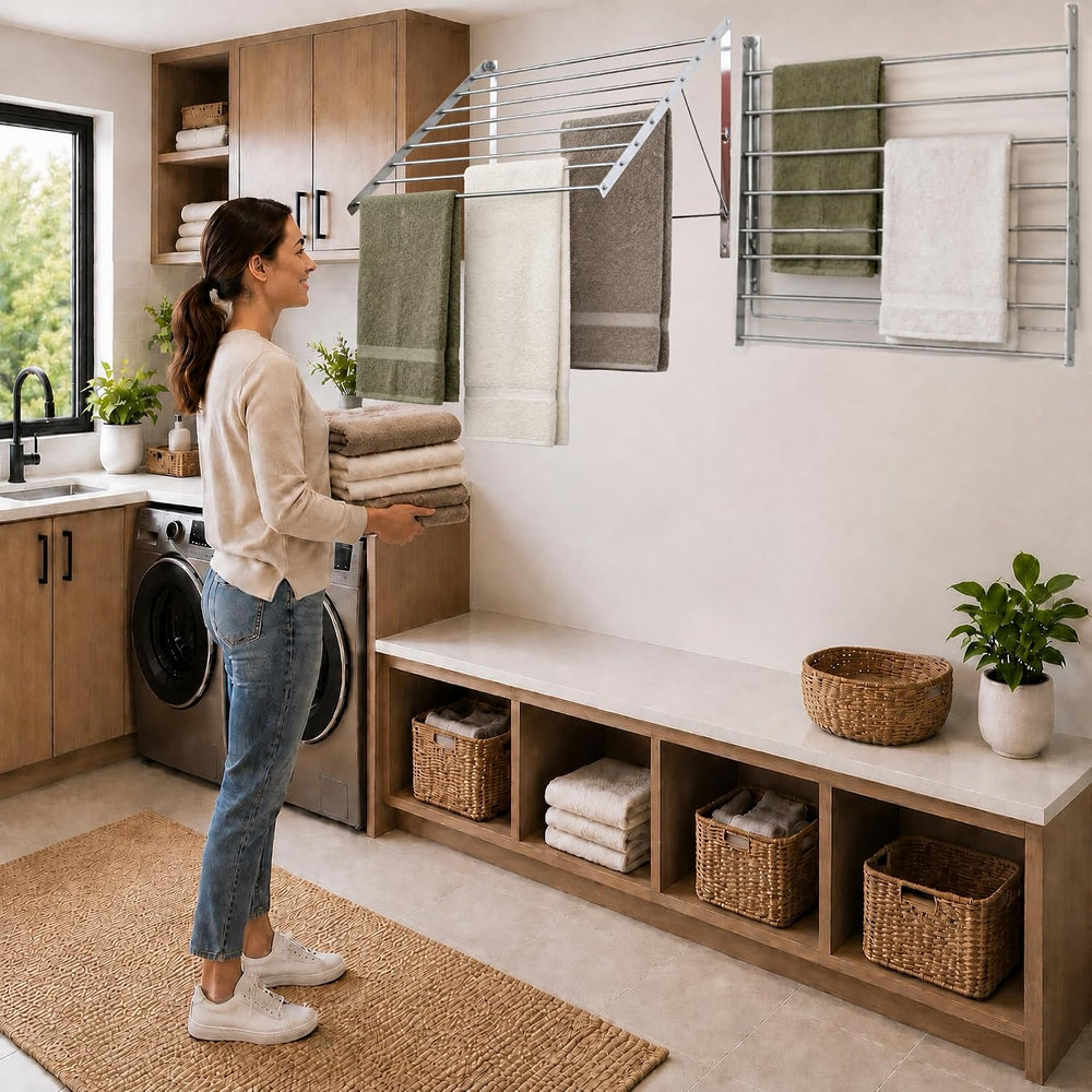 Smartsome Wall Mounted Clothes Drying Rack | 22" Wide | 60lb Capacity
