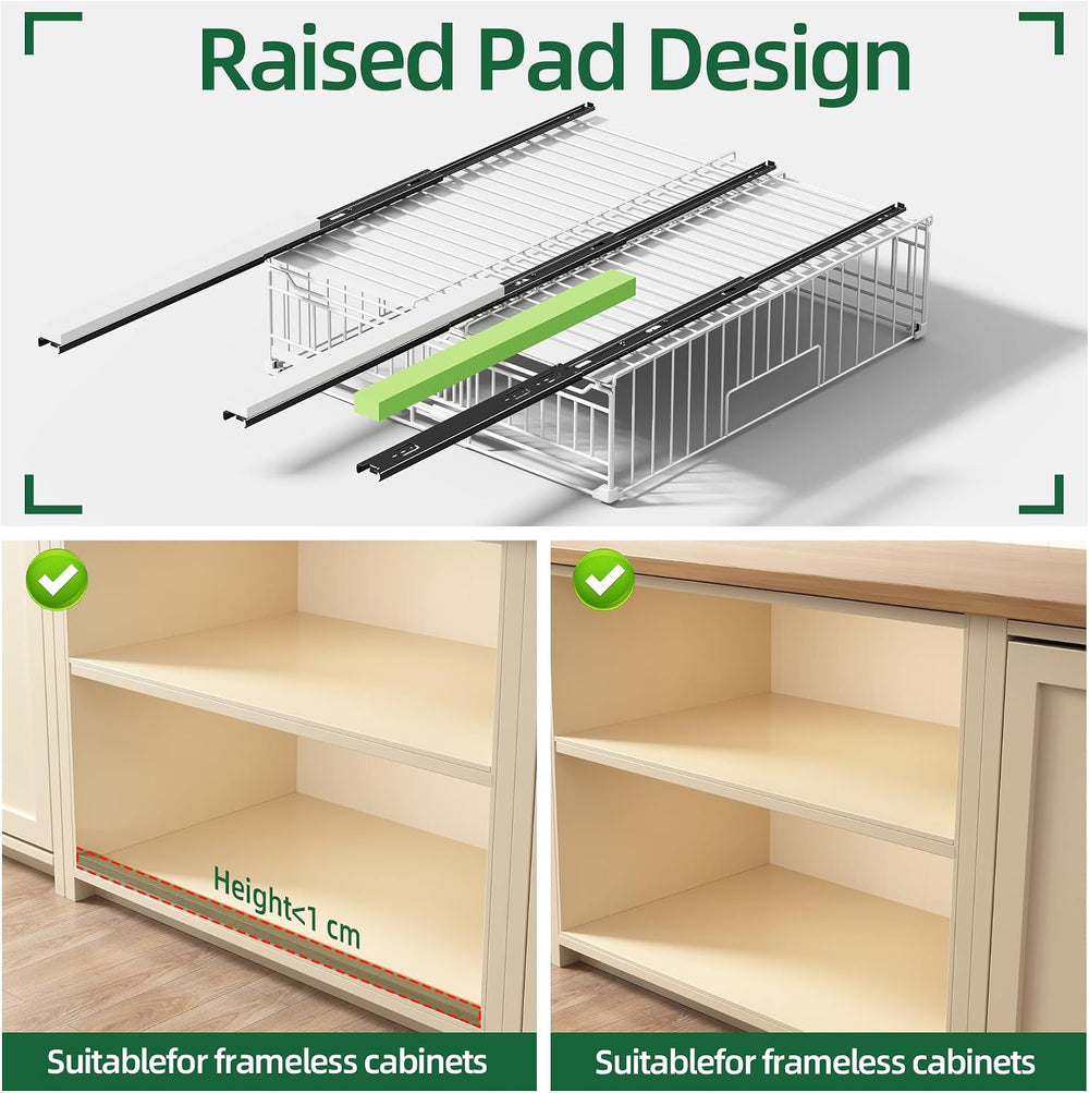 NETEL 2 Pack Expandable Pull Out Cabinet Organizer, 15" Deep