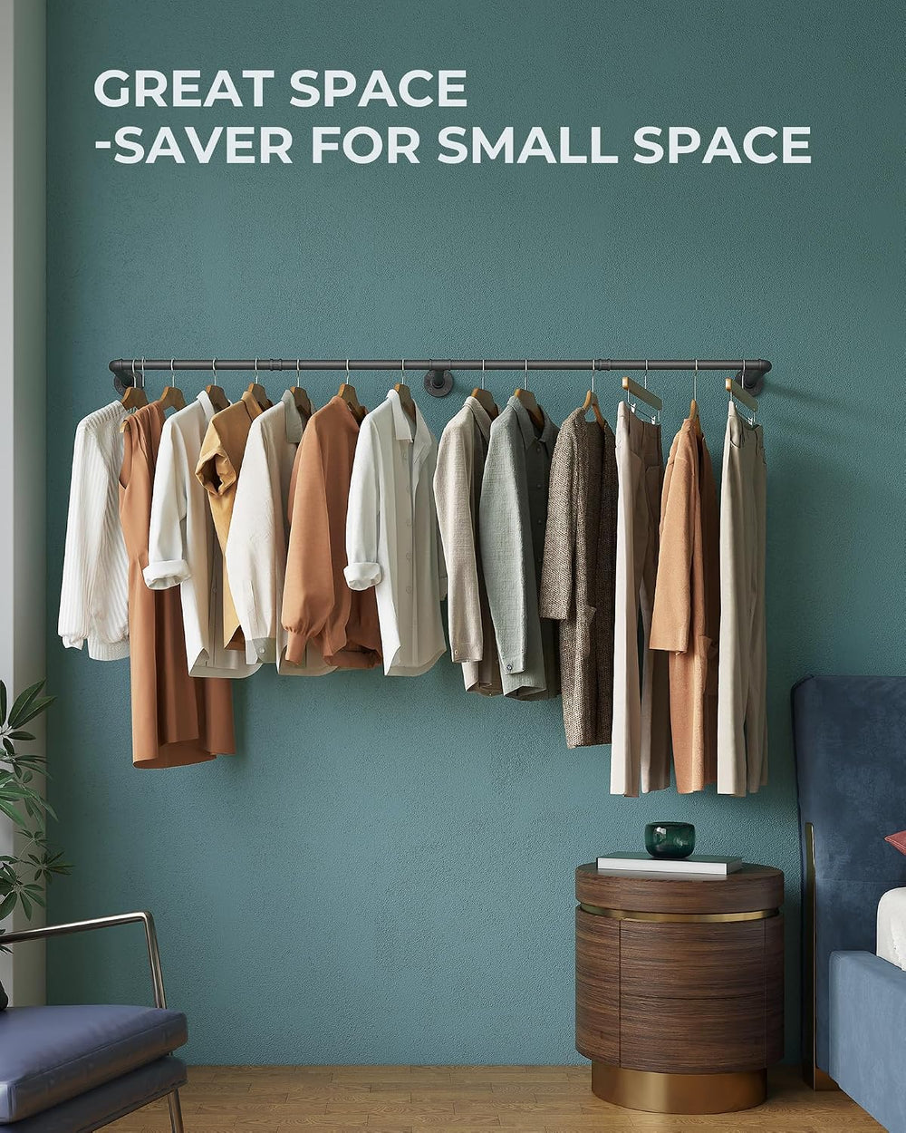 OROPY 65.7" Heavy Duty Industrial Pipe Clothes Rack for Hanging Clothes 2PK