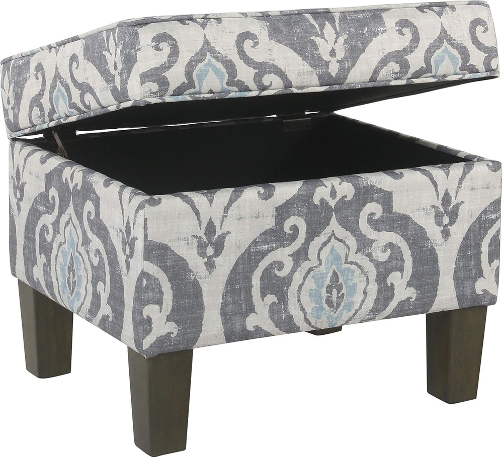 HomePop 22" Modern Rectangular Storage Ottoman - Suri Blue