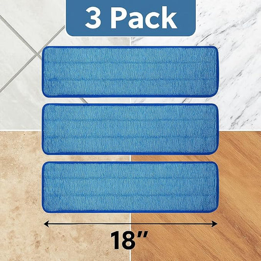 3 Pack Microfiber Pad Universal Commercial 17-18 Inch Head- Heavy Duty - Image 2