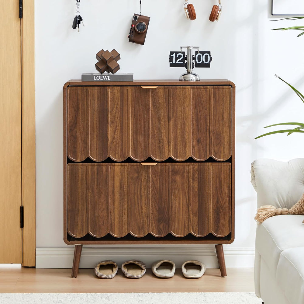 ORRD Shoe Storage Cabinet for Entryway with 2 Flip Drawers Set of 2, Freestan...