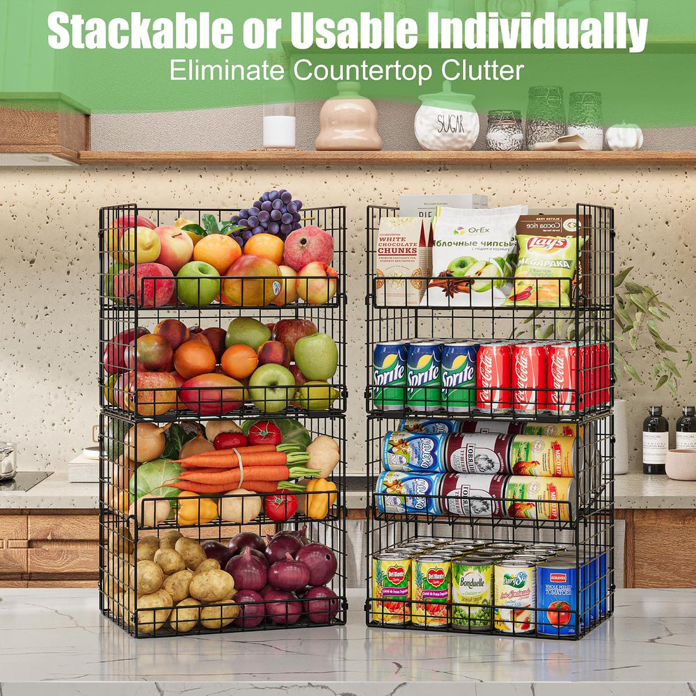 JKsmart 8-Tier XXL Stackable Wire Basket, Pantry Organizers and Storage