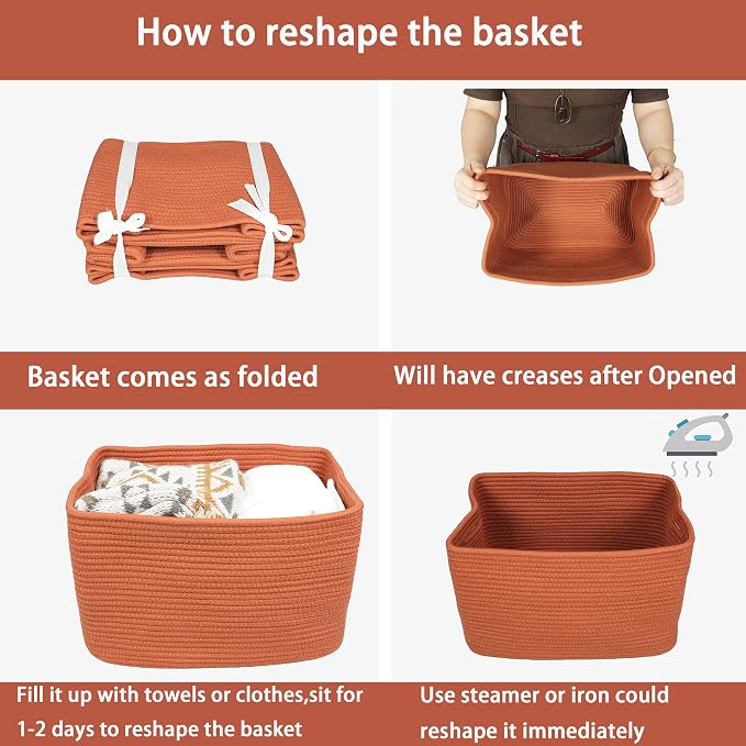 Cotton Rope storage Basket Bins Woven Basket - Image 7