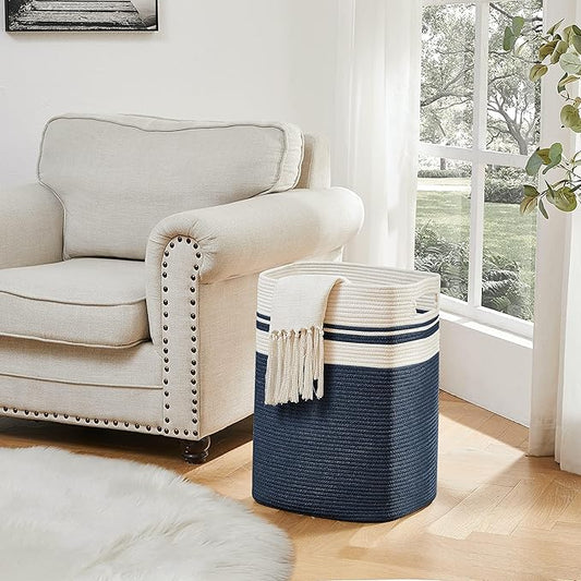 OIAHOMY Laundry Hamper-Laundry Basket, Tall Cotton Storage Basket - Image 2