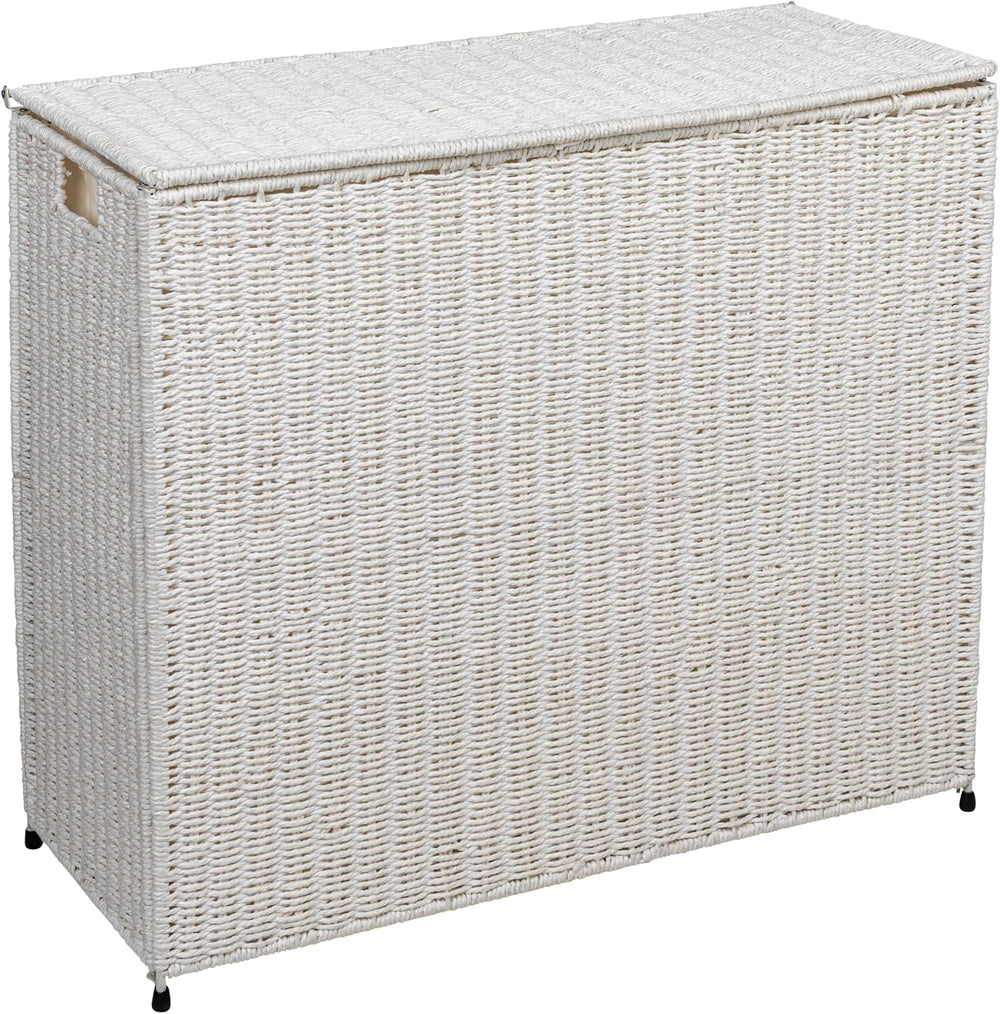 Household Essentials 3 Compartment Laundry Sorter, Wicker Laundry Sorter