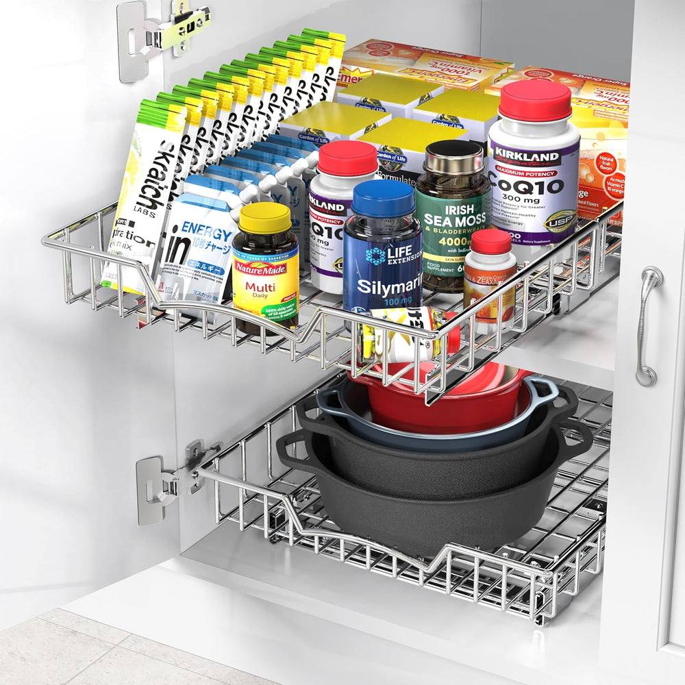 Simple Houseware Under Cabinet Pull Out Sliding Shelf Drawer, 21Dx14W