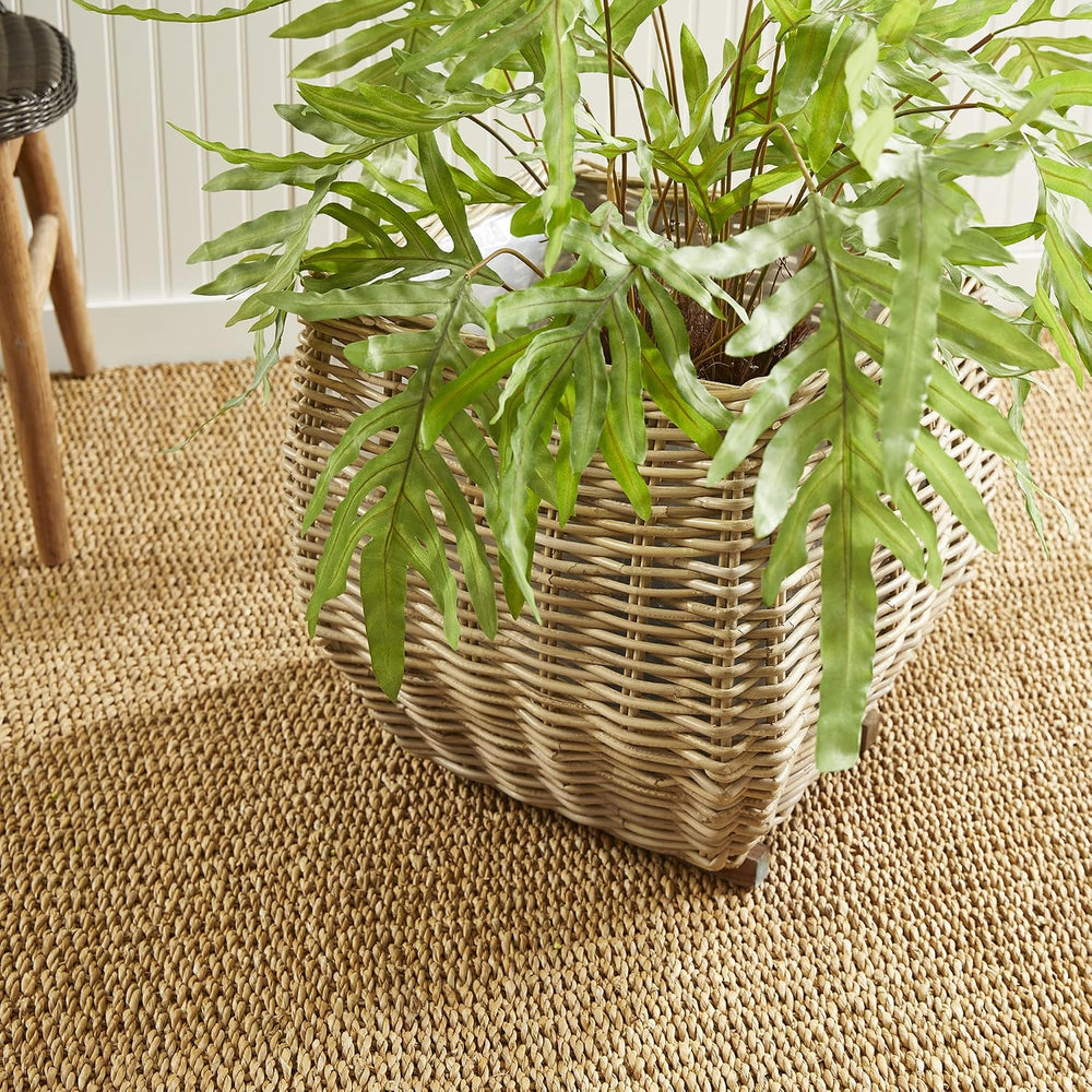 Napa Home & Garden Sylvie Square Taper Basket Large with Clear Plastic Li...