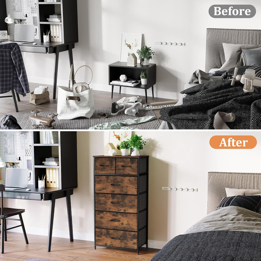 Tall Dresser for Bedroom, Fabric Storage Tower with 6 Drawers
