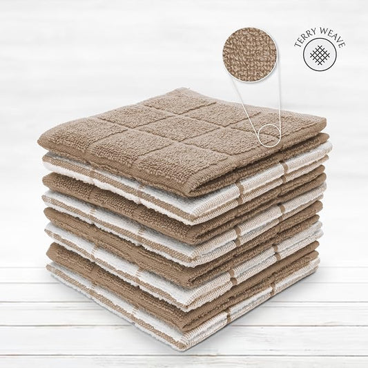 100% Cotton Terry Dish Cloth & Dish Towel, 6 Pack, Super Soft and Absorbent - Image 2