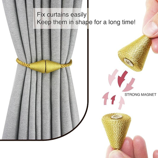 6 Pack Magnetic Curtain Tiebacks Rope Modern Handmade Curtain Tie Backs - Image 2