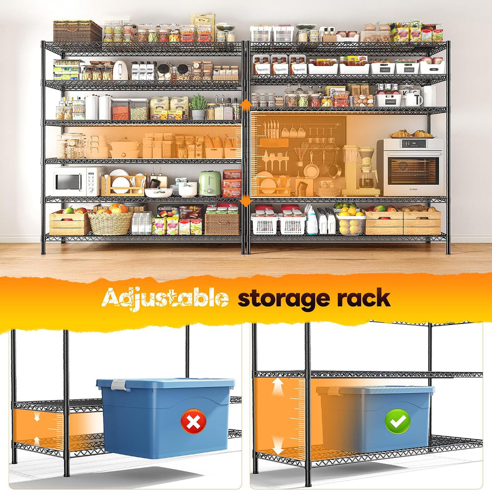 REIBII 83"H Storage Shelves 3840LBS Metal Shelving Unit Garage Shelving ...