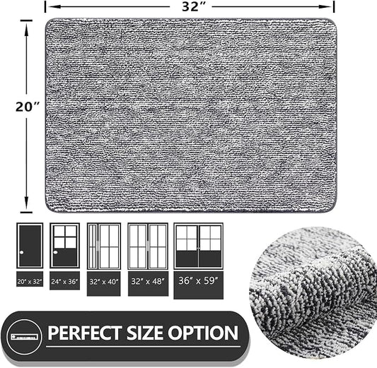 REFETONE Indoor Doormat, Front Door Mat 20"x32" Absorbent Rubber Backing Non - Image 2
