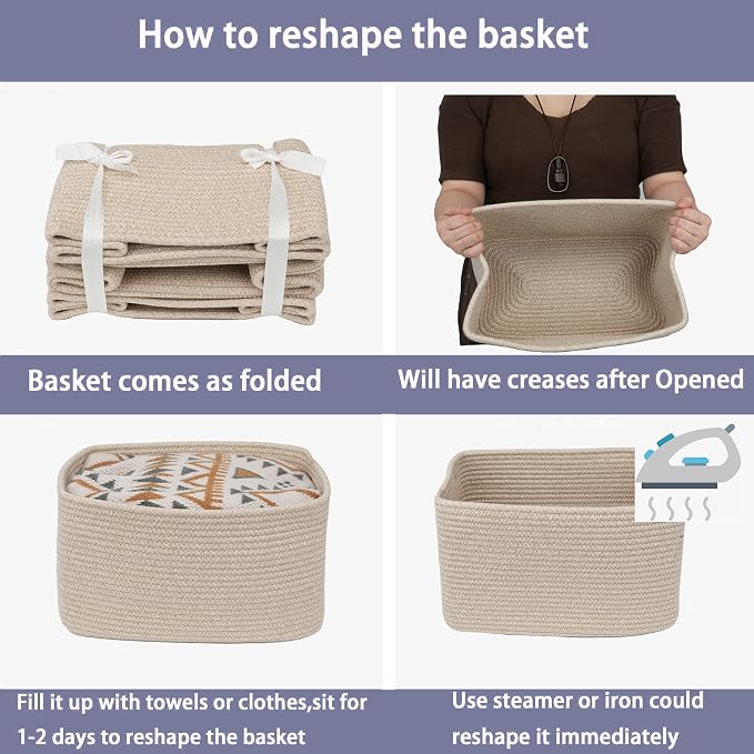 Rope storage Basket Bins Woven Basket - Image 7
