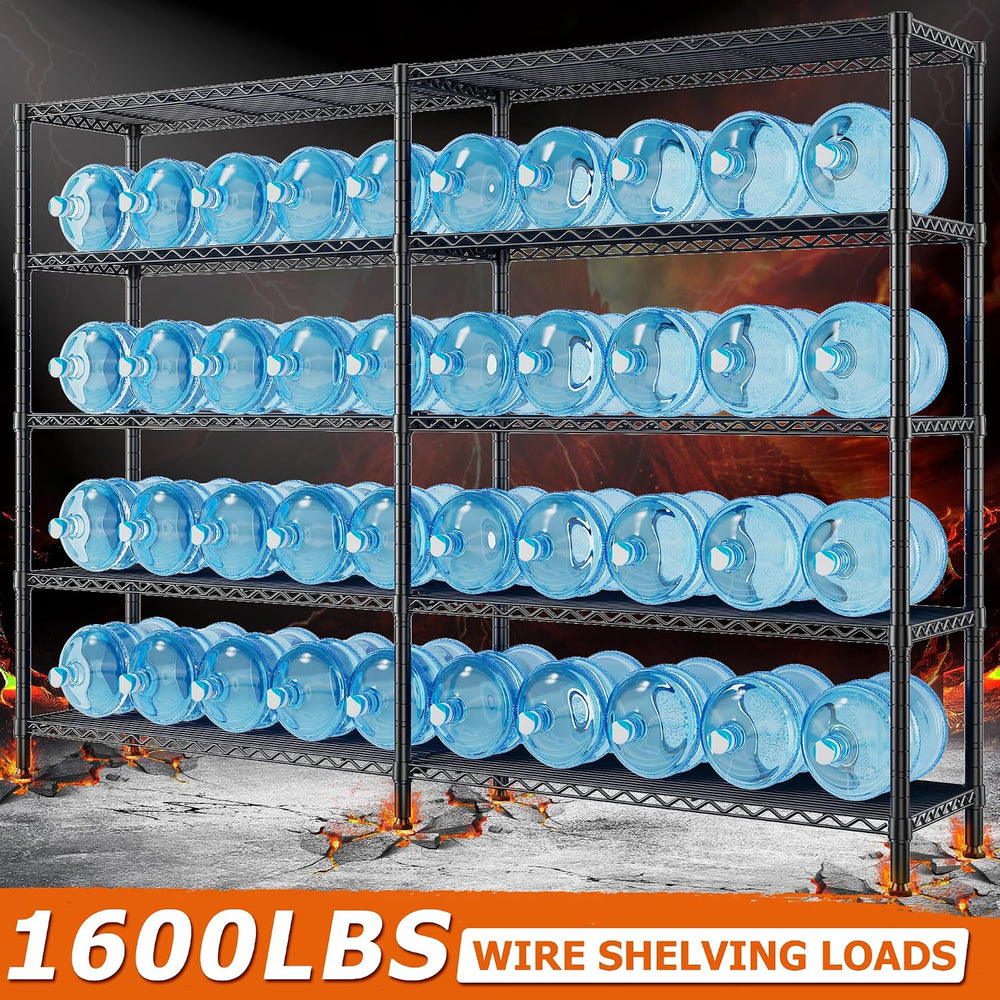REIBII 5-Tier Heavy Duty Storage Shelving Unit, 1600LBS Wire Rack
