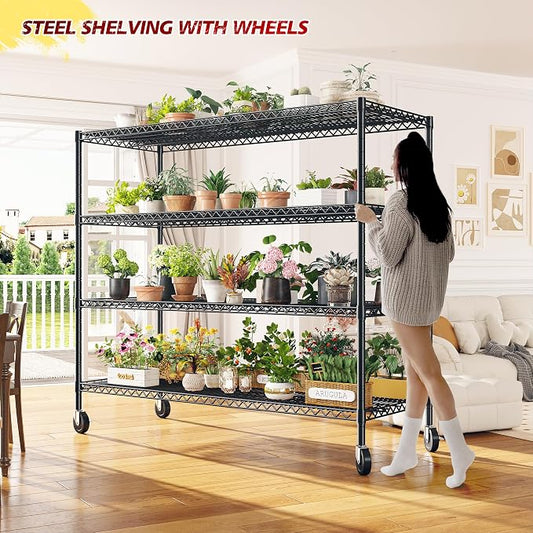 REIBII 75.6" H Storage Shelves 2500LBS Wire Shelving Unit - Image 2