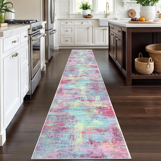 IOHOUZE Abstract Runner Rug 2x12 Ft Washable Runners - Image 2