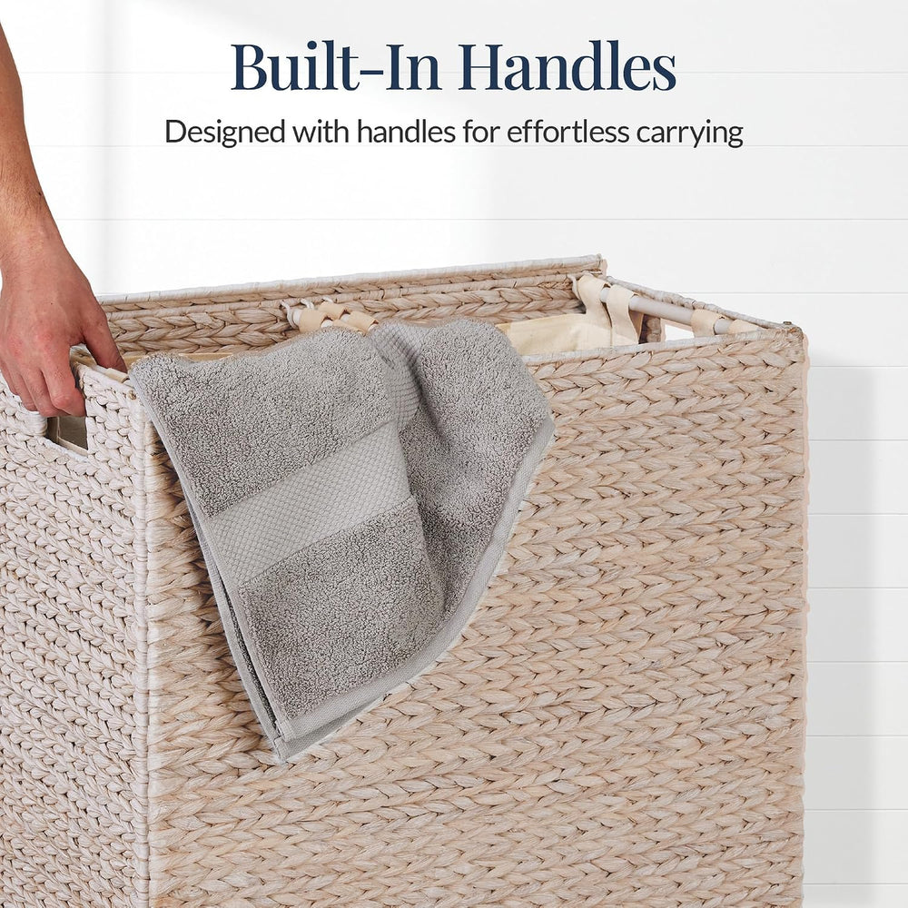 Best Choice Products Large Laundry Hamper with Lid, Natural Handwoven Hyacint...