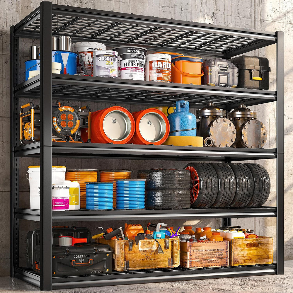 REIBII 48.2" W Storage Shelves for Garage, Adjustable Garage Shelving