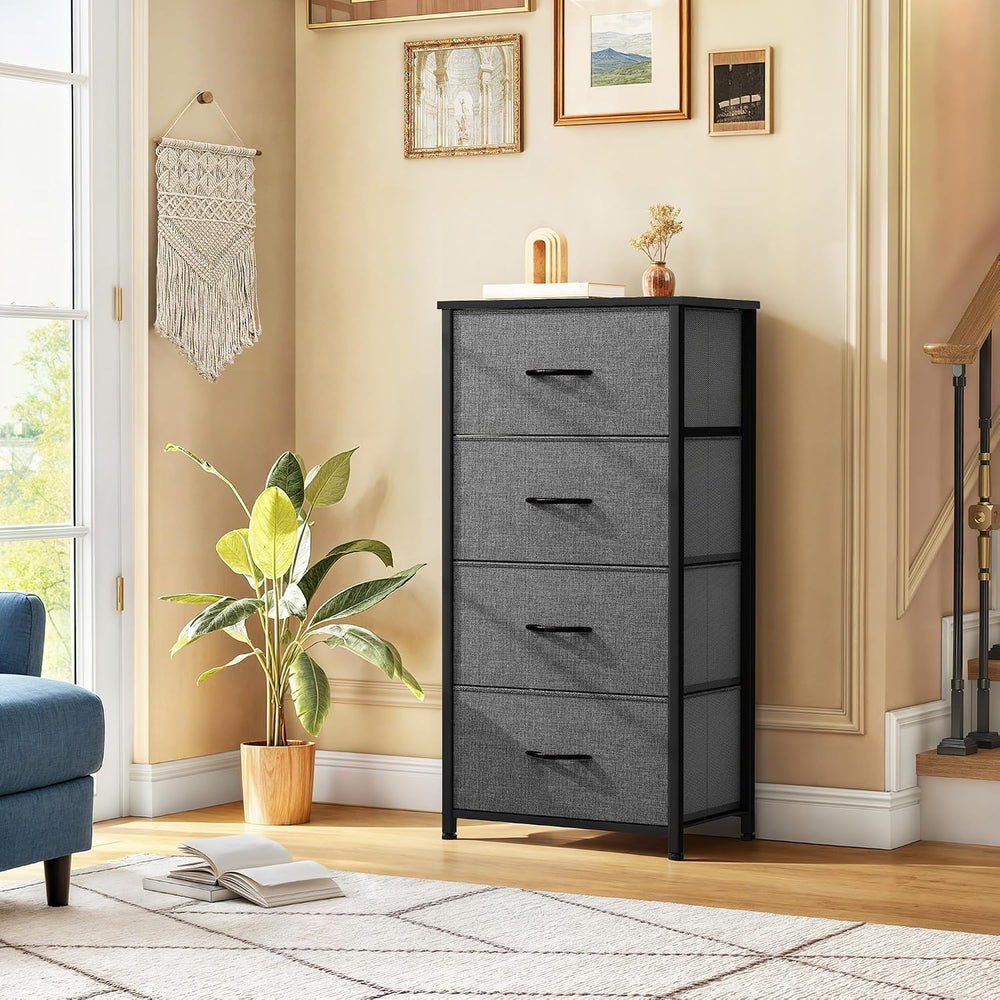 DWVO Storage Tower with 4 Drawers - Fabric Dresser, Organizer Unit for Bedroo...