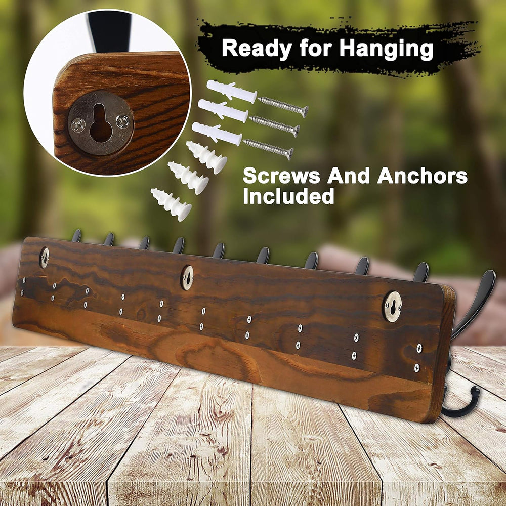 Dseap Coat Rack Wall - Heavy-Duty 38-1/4" Long, with Reinforced 10 Custo...