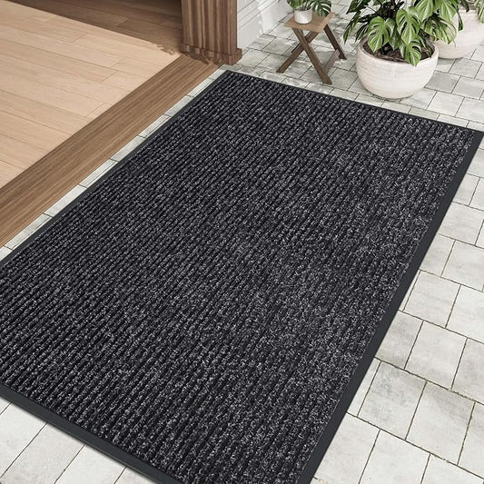 Front Door Mat Indoor Outdoor Entrance, TPR Backing Non-Slip Doormats, Low - Image 2
