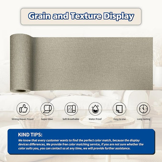 KING MOUNTAIN Linen Repair Patches, Self-Adhesive Fabric Patches, 4 X 63 inch - Image 2