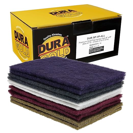Dura-Gold Premium 6" x 9" 10 Scuff Pad Variety Pack, 2 Each Maroon, Paint by Dura-Gold